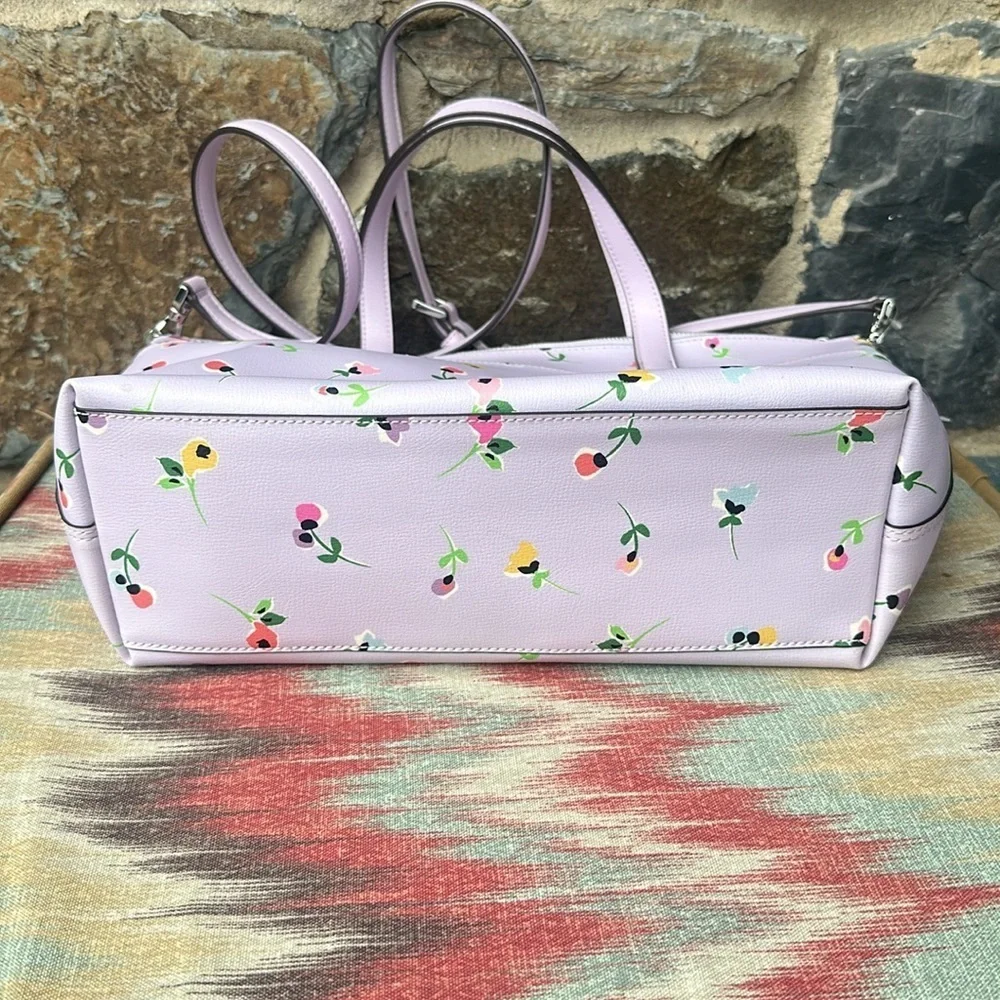 NWT Kate Spade Floral Pansy Toss Lilac Crossbody Satchel Bag